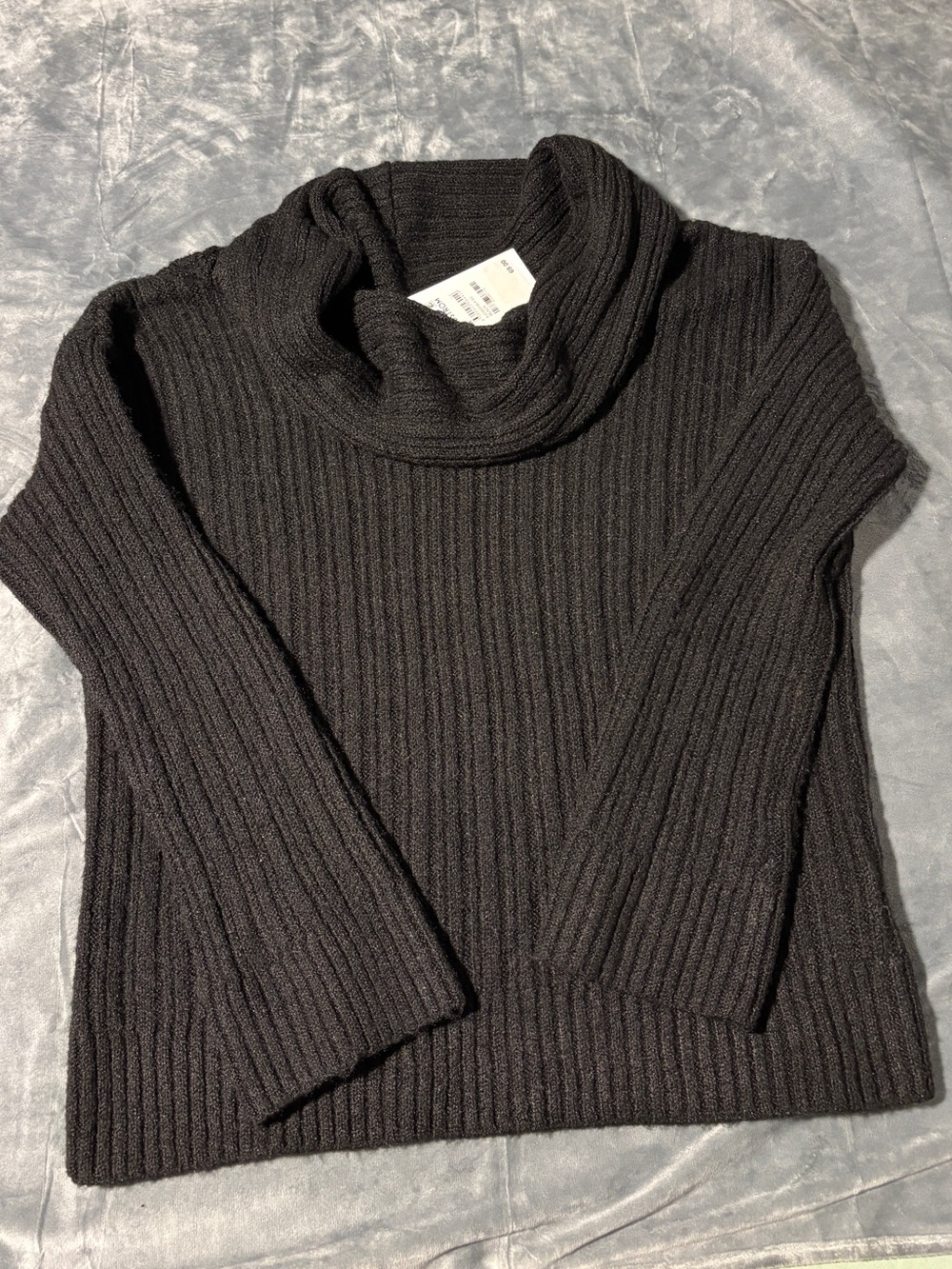 Princess Polly Black Ribbed Cowl Neck Sweater - Women XS/S